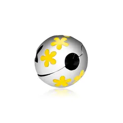 DIY Подходит для Pandora Charms браслеты Daisy pave Clip Beads 100% 925 пробы-серебро-ювелирные изделия Бесплатная доставка