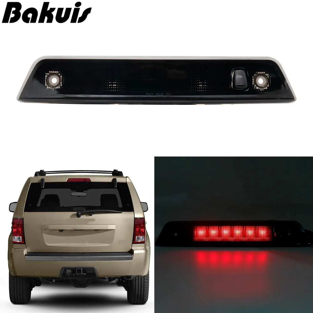 

LED High Mount Stop Lamp Rear Smoked 3rd Brake Light For Jeep Grand Cherokee 2005 - 2010