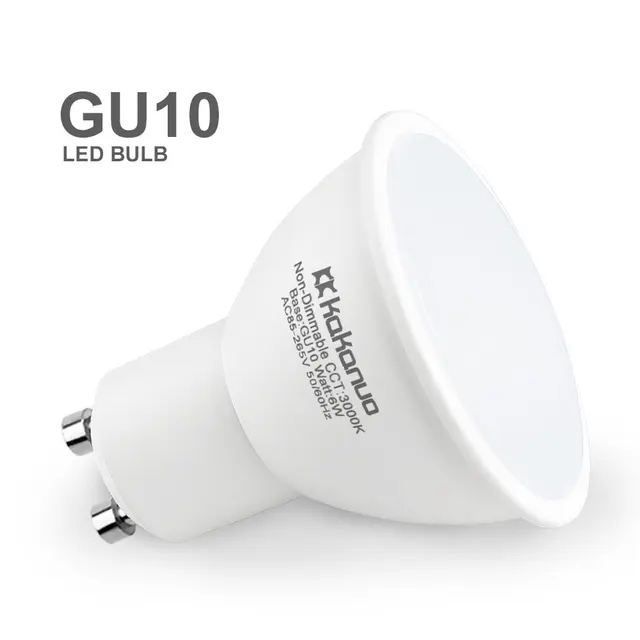6 Pack Kakanuo Gu10 Led Bulb 50 Watt Halogen Light Equivalent 6 Pack Kakanuo Gu10 Led Bulb 50 Watt Halogen Light Equivalent Warm White 3000k 500lumens 120 Beam Angle Non Dimmable