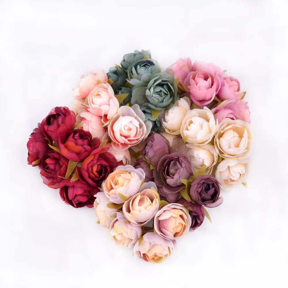 

6pcs/lot Silk Roses Craft and Diy Christmas Garlands Vases for Wedding Home Decoration Accessories Artificial Flowers Bouquet