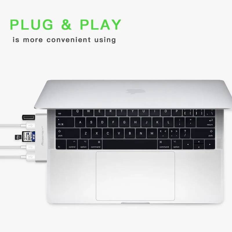 Концентратор USB Type C 5 в 1 с 3 0 портами адаптер со слотом для SD и Micro карт MacBook Pro Chromebook