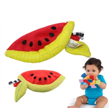 

1 Pcs Cute Baby Teether Bath Toy Kids Infant Soft Appease Toys Calm Doll Teether Developmental Watermelon Shape