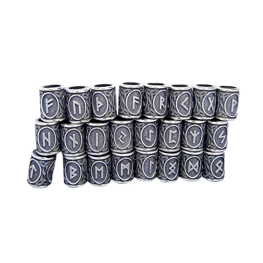 

1pcs Viking Runes beads for Beards or Hair Jewelry Making Antique Beads Metal Charms for Bracelets for DIY Pendant Necklace