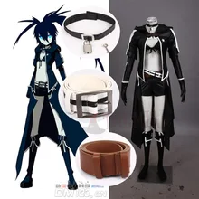 Athemis Leather Jacket Set VOCALOID Hatsune Miku BLACK ROCK SHOOTER Cosplay Sexy Bikini Suits Attractive Long Coat Outfit