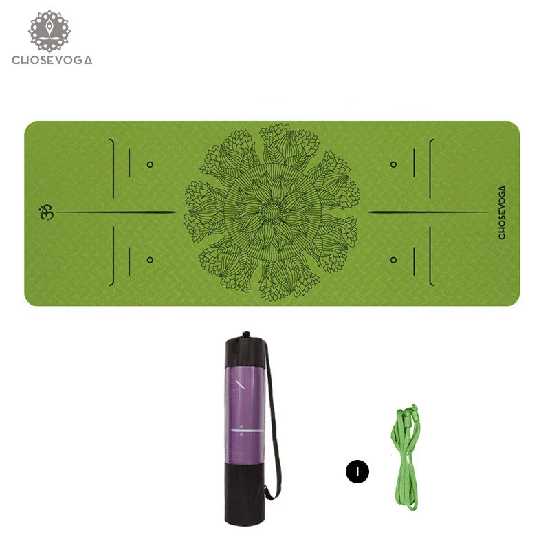 

Lotus Flower Series TPE Yoga Mat 183*80cm*6mm Eco-Friendly Non Slip Pilates Gym Fitness Mat Sports Gym Mat With Yoga Belt Bag