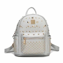 2016 мода женщины натуральной кожи заклепки рюкзак Mochila женские рюкзаки девушки дамы сумки Kanken кожа школьные сумки
