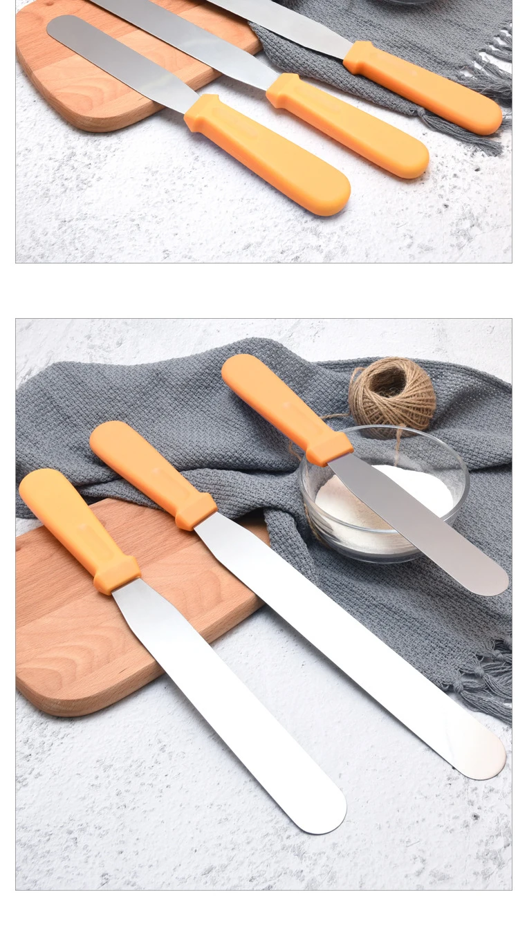 6 8 10 Inch Stainless Steel Cream Spatula Baking Utensils DIY Baking Tool Cake Cream Scraper Kitchen Cake Decoration Tools (8)