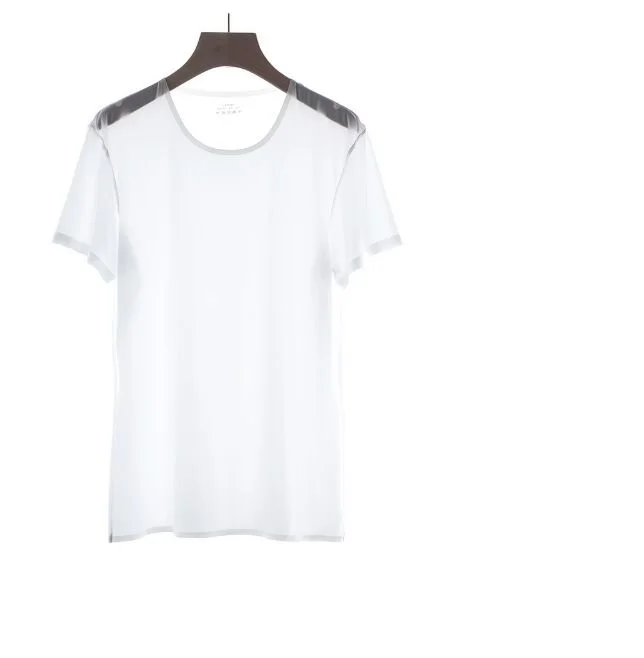 Men's seamless all season bottoming Undershirts Male superfine thin elastic soft short sleeve T-shirts Men quick dry Tops & Tees