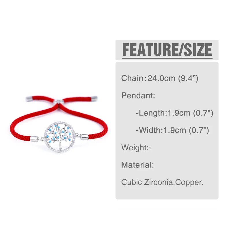 OCESRIO Friends Zircon Tree of Life Bracelet Woman Men Red Thread Couple Bracelets for Lovers lucky charms homme femme brt-a67