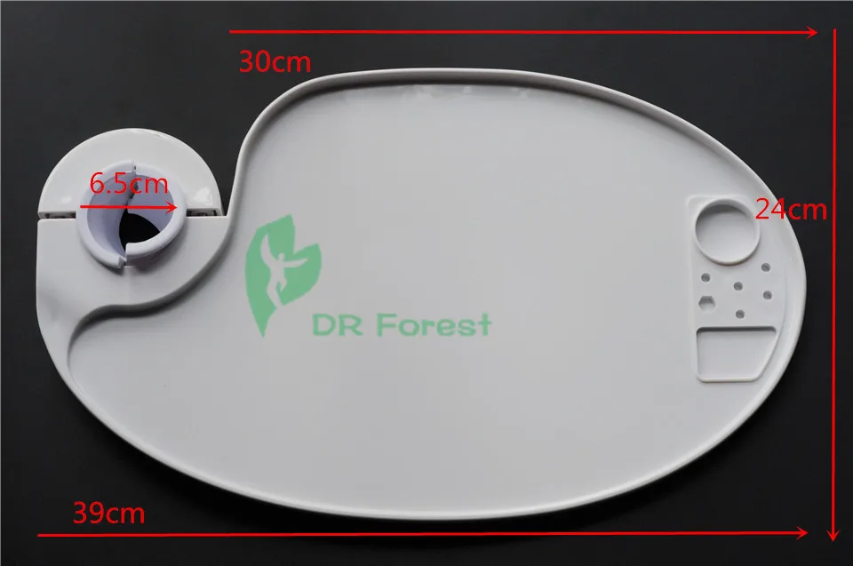  2Sets Dentist Lab Chair Plastic Post Mounted Tray Table Chair Accessories For Dental Clinic Item