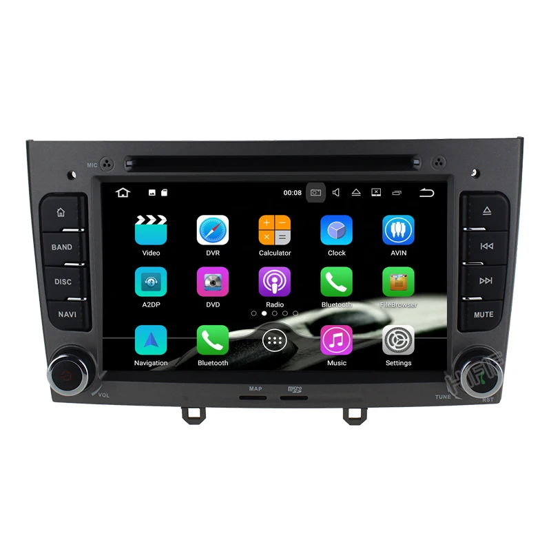 Discount IPS 7 inch 1024*600 Octa Core Android 8.0 4G RAM 32GROM Multimedia Car dvd Player For Peugeot 308 408 with wifi radio GPS BT RDS 1