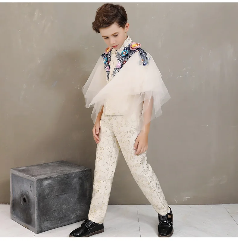 Trajes de Piano Modelo Infantil Passarela Mostrar Pequeno Anfitrião Meninos Terno Colete Meninas Personalidade Maré... 13 Modelo infantil passarela mostrar pequeno anfitrião trajes