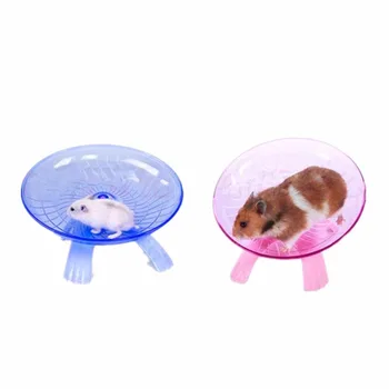 

Blue Pink Plastic Small Pet Toy Funny Hamster Mouse Running Disc Flying Saucer Exercise Wheel Small Animal Jogging Plate Toys