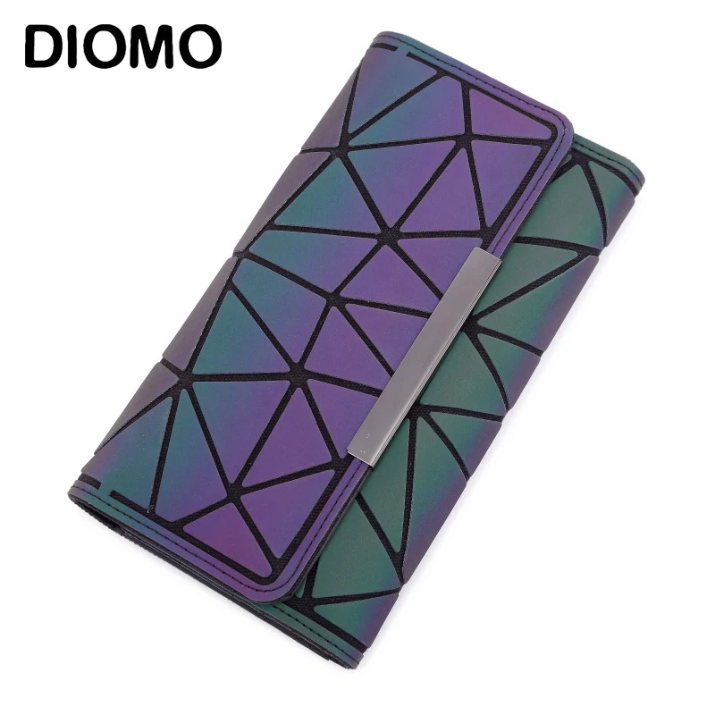 DIOMO 2018 المال كليب الإناث محفظة ثلاثية الطي ضئيلة رقيقة النساء المحافظ طويل مخلب محافظ المال حقيبة