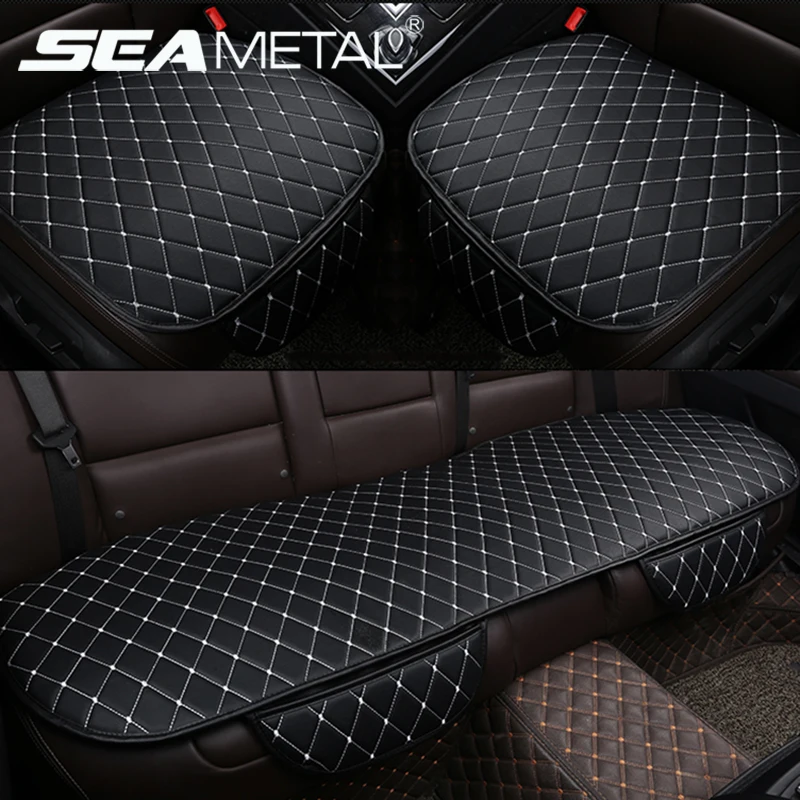 

Four Seasons Car Seat Cover PU Leather Automobiles Seat Covers Soft Front Rear Chair Protector Cushion Auto Interior Accessories