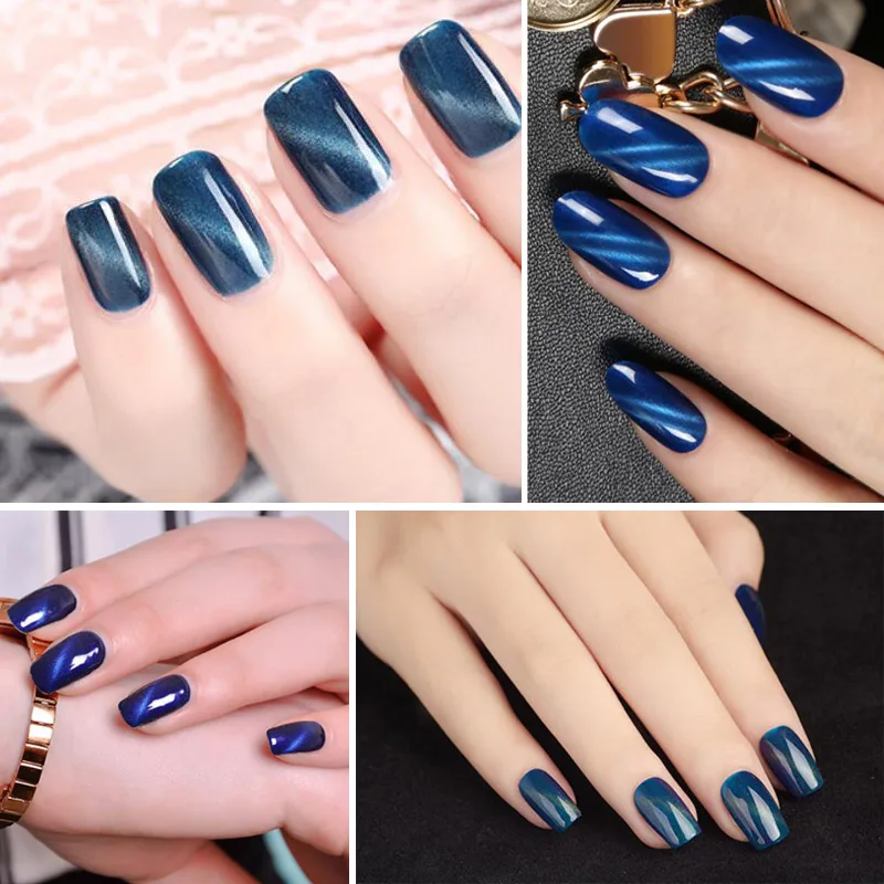 MIZHSE Illusion Blue Magic Nail Art Cat Eye гелевая Полировка Для ногтей Магнитный лаковый Эмаль 18 мл набор Кристальный лак для ногтей