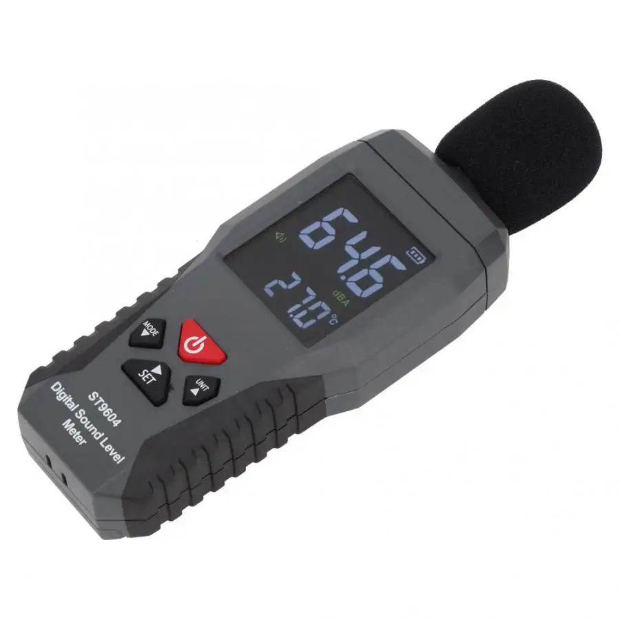 Умный датчик измеритель уровня звука регистратор 30-130dB Измерение шума Цифровой аудио измеритель уровня ST9604 4 цифры AAA батарея