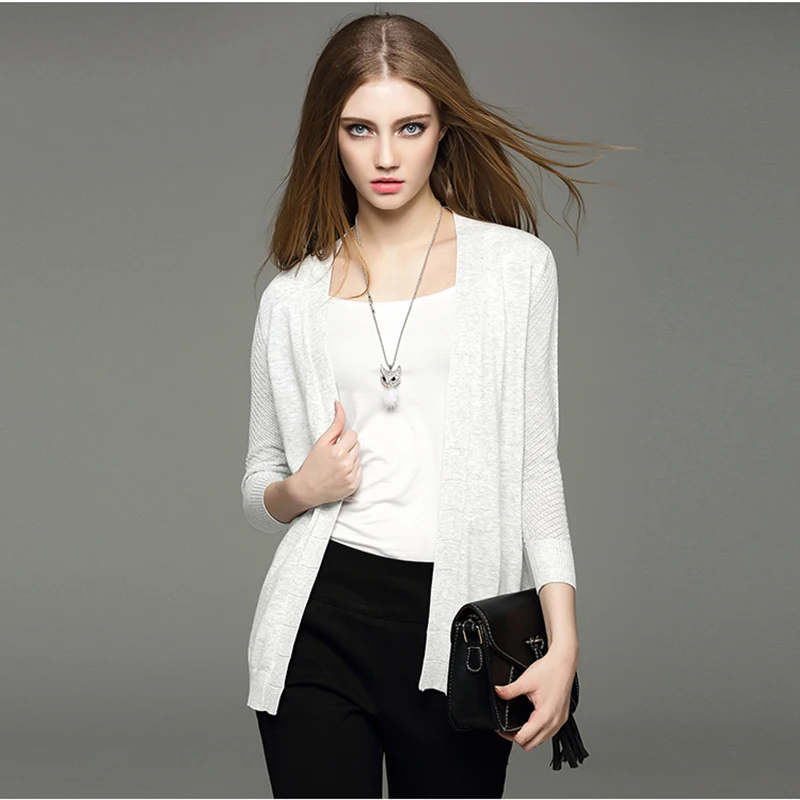 2017 spring cardigan sweater V neck fashion knitting poncho Women