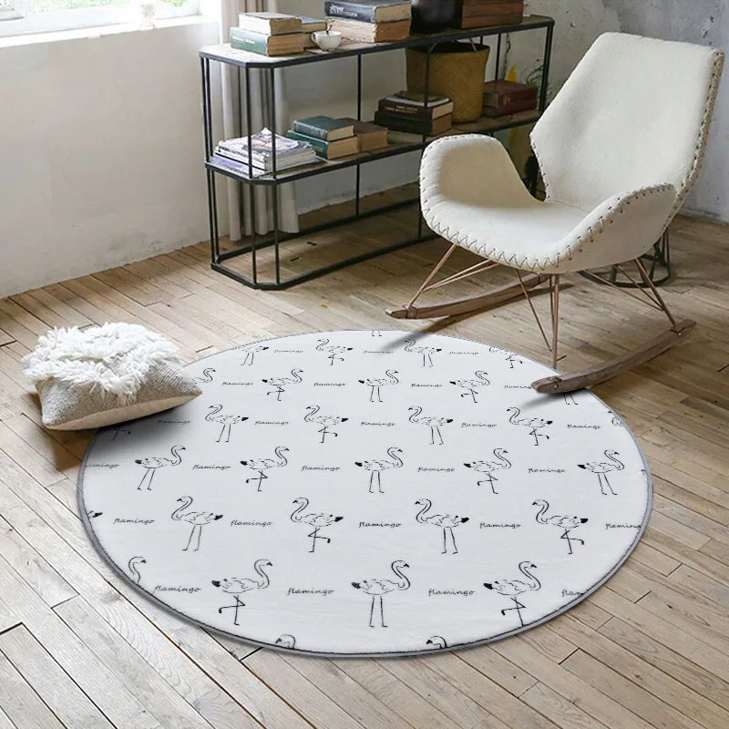 Скандинавские серые круглые ковры для гостиной, компьютерный стул, коврик для детской игровой палатки, Противоскользящий коврик, коврики для спальни