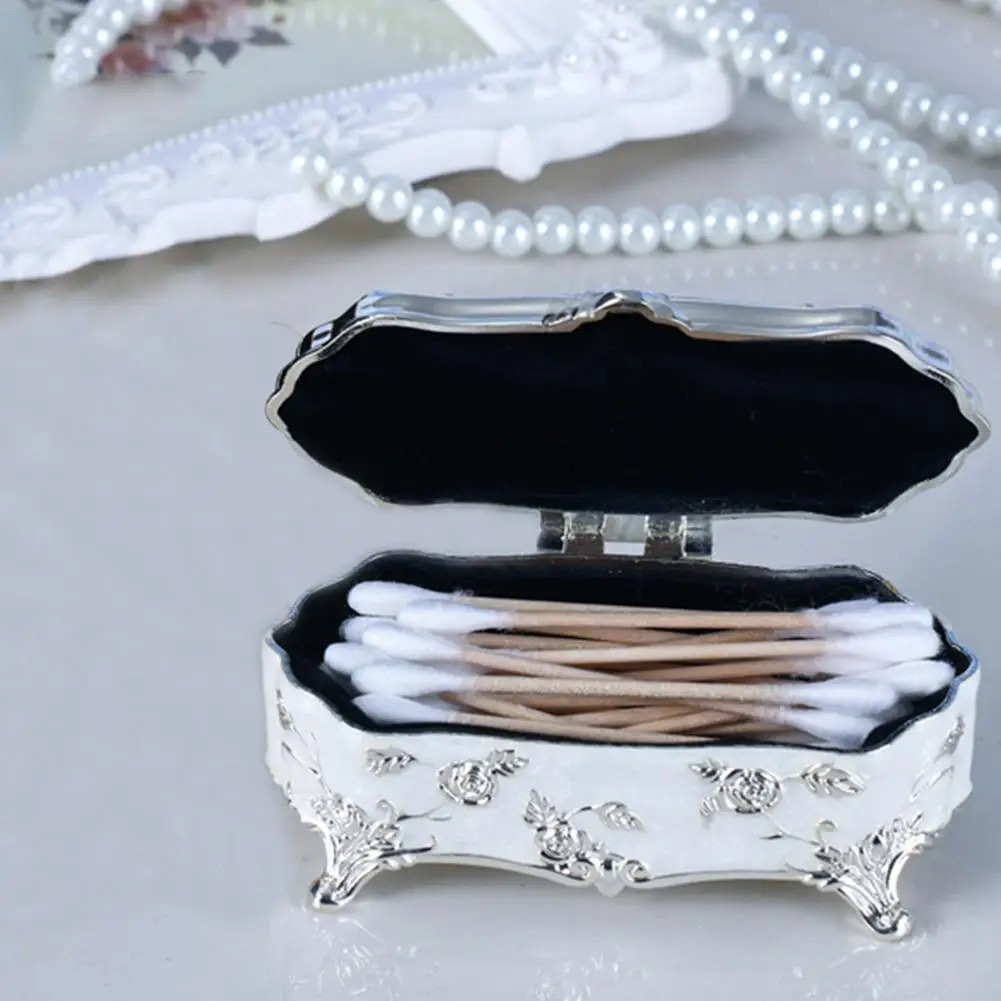 Шкатулка для драгоценностей инновационный Европейский Винтаж принцессы маленький серебряный позолоченный кулон глазурованные украшения для хранения коробка с ватными палочками зубочистка# 4O