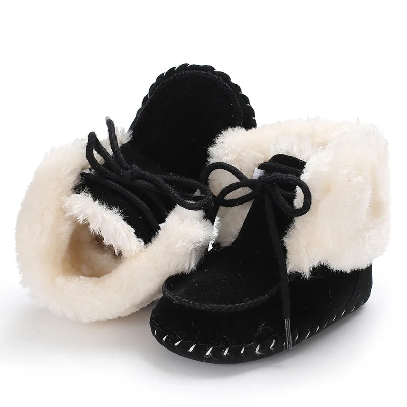 Зимние теплые ботинки с мягкой подошвой для маленьких мальчиков и девочек