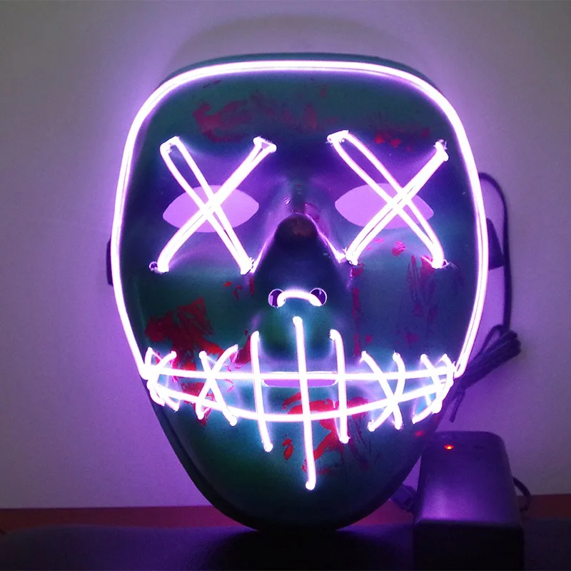 

LED Light Mask Up Funny Mask from The Purge Election Year Great for Festival Cosplay Halloween Costume 2018 New Year Cosplay
