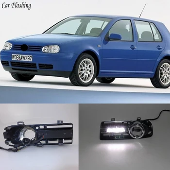 

Car Flashing 1Pair DRL Daytime Running light Fog Lamp cover For Volkswagen VW Golf 4 MK4 1998 1999 2000 2001 2002 2003 2004 2005