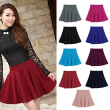2016 New Arrival Women Skirt Sexy Mini Short Skirt Fall Skirts Womens Stretch High Waist Pleated