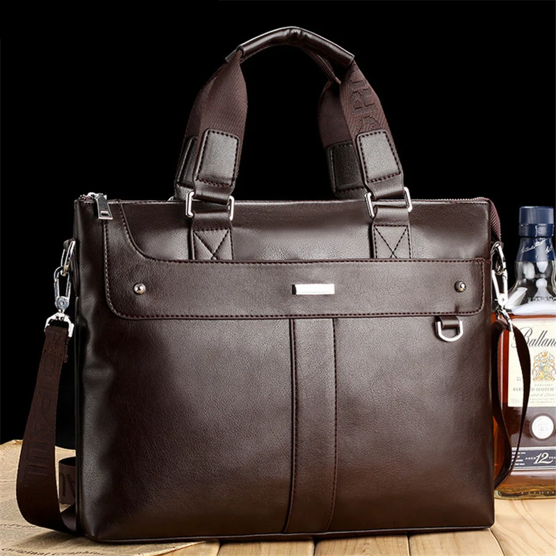 

Fashion Men's High Quality Leather Business Briefcase Laptop Bag Casual Horizontal Style Menssenge/Shouler Bag In 3 Colors Z150