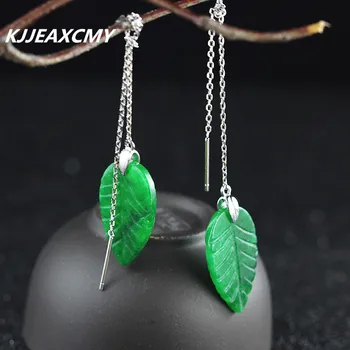 

KJJEAXCMY women's new trends, evergreen iron dragon leaves, fresh girls, S925 sterling silver ear line