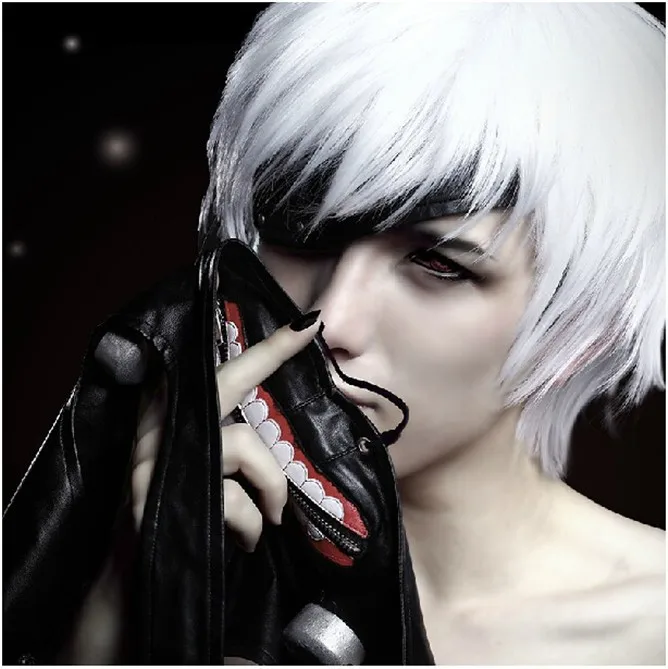 High Quality Anime Tokyo Ghoul Kaneki Ken Short Silver White Cosplay