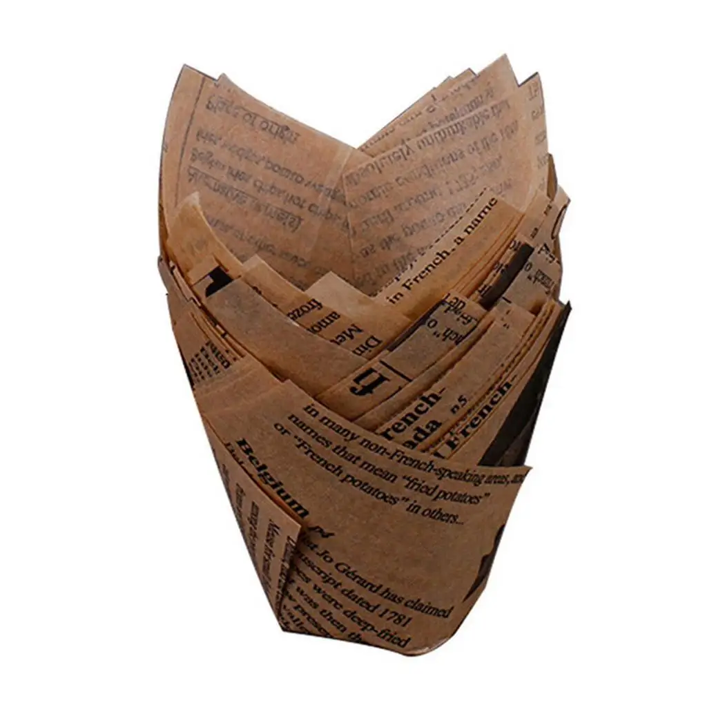 50pcs/pack Heat-resistant Newspaper Design Baking Paper Cups Home,Party,Restaurant,Bakery Gold,White 50pcs/pack Heat-resistant Newspaper Design Baking Paper Cups Home,Party,Restaurant,Bakery Gold,White