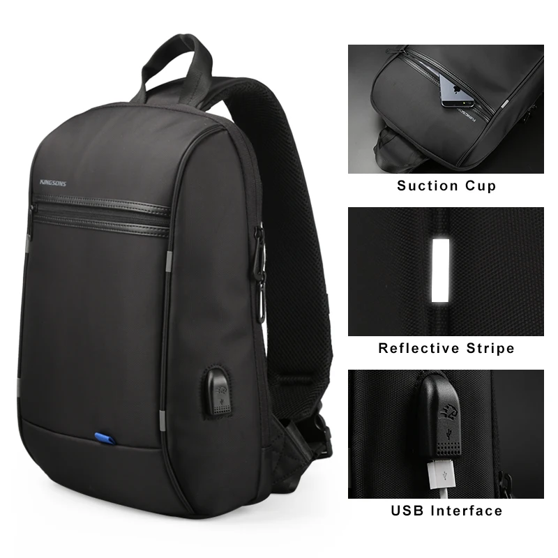 Kingsons 13-133 pulgadas Ordenador Portátil Bolsa impermeable de un solo hombro portátil mochila pa