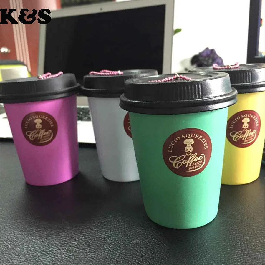 Lucio 8pcs/Lot original package rare Coffee Cup squishy Wholesale Cute Jumbo Squishy cell phone ...