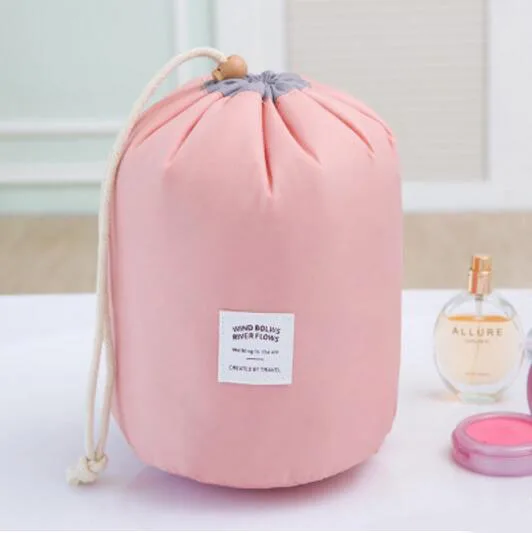 IUX, Новое поступление, Бочкообразная дорожная нейлоновая сумка для косметики, вместительная сумка для мытья, органайзер для макияжа, для хранения - Цвет: Pink