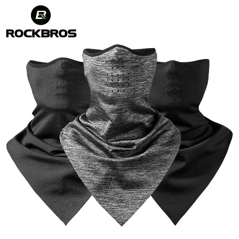 ROCKBROS الشتاء يندبروف قناع للتزلج وشاح الدافئة الصوف الحرارية تنفس الدراجات تشغيل على الجليد دراجة نارية التزلج قناع الوجه