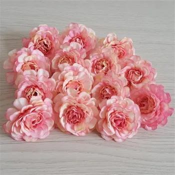 

European Fake Peony Flower Head Simulation Autumn Peonia for DIY Bridal Bouquet Wrist Flower Background Wall Decoration