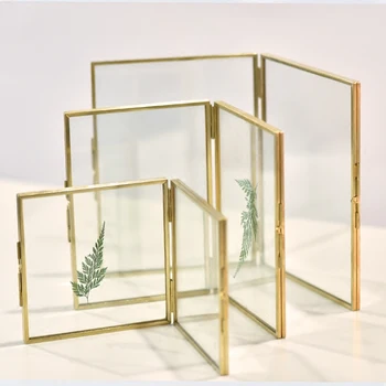 

Glass Photo Frame Retro Brass Vertical Folding Piece Creative Set Table Diy Photo Frame Home Decoration Accessories Gifts