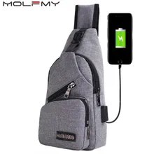 Men Back Pack Chest Pack Single Rucksack England Chest Bags Shoulder Cross body Bag External USB Charger Backpack Boys fast ship