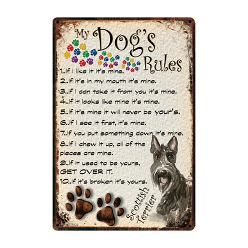 [Kelly66] жизнь лучше с Мопсом Остерегайтесь собак металлический знак оловянный плакат домашний Декор Бар настенная живопись 20*30 см размер Dy75 - Цвет: y-2698