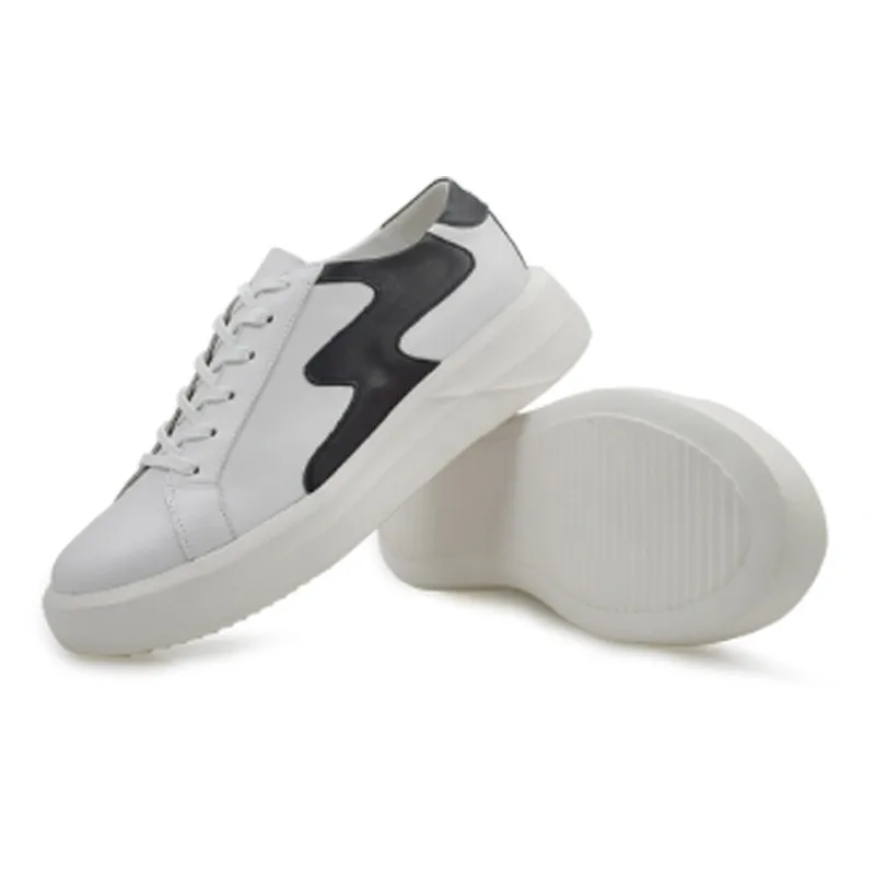 Farben Wohnungen Leder White Plattform Up Marke Mode Lace Gespleißt Casual Low Echtem Schuhe Hop Turnschuhe Gemischt black Dicken Herren Cut Hip pxEqwHYO4