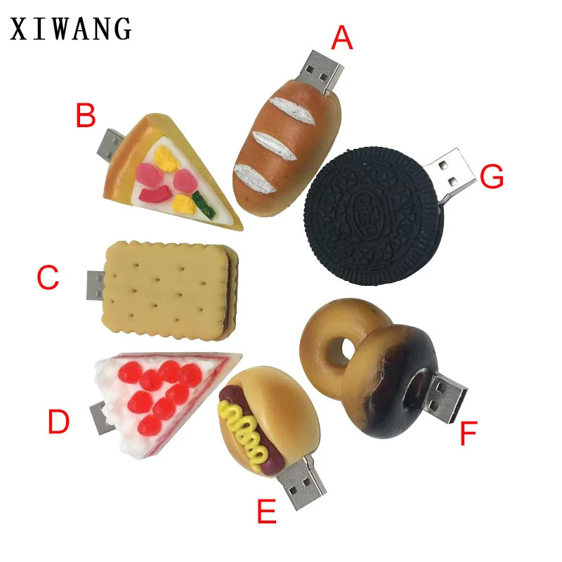 

usb flash drive 128gb memory usb 2.0 16gb 4GB 8GB pendrive 16GB 32GB 64GB wholesale usb memory stick Pizza food series pen drive