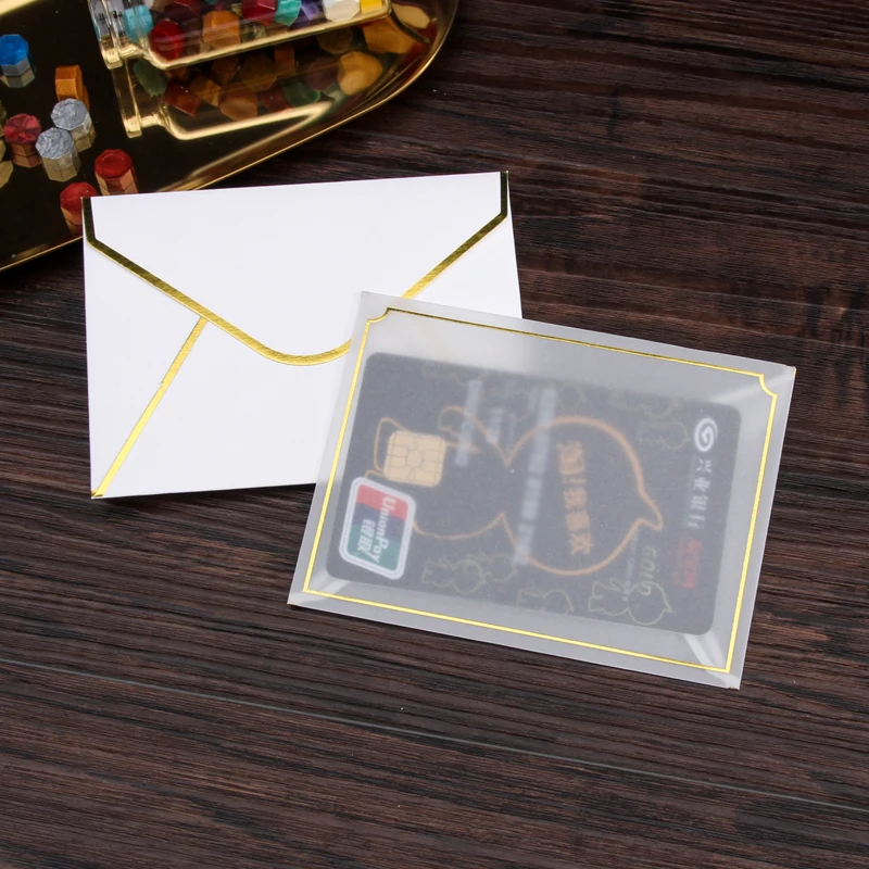  20pcs/set Transparent Paper Envelope Hot Stamping Print Thicken Paper Envelope for Wedding Letter I - 33023396242