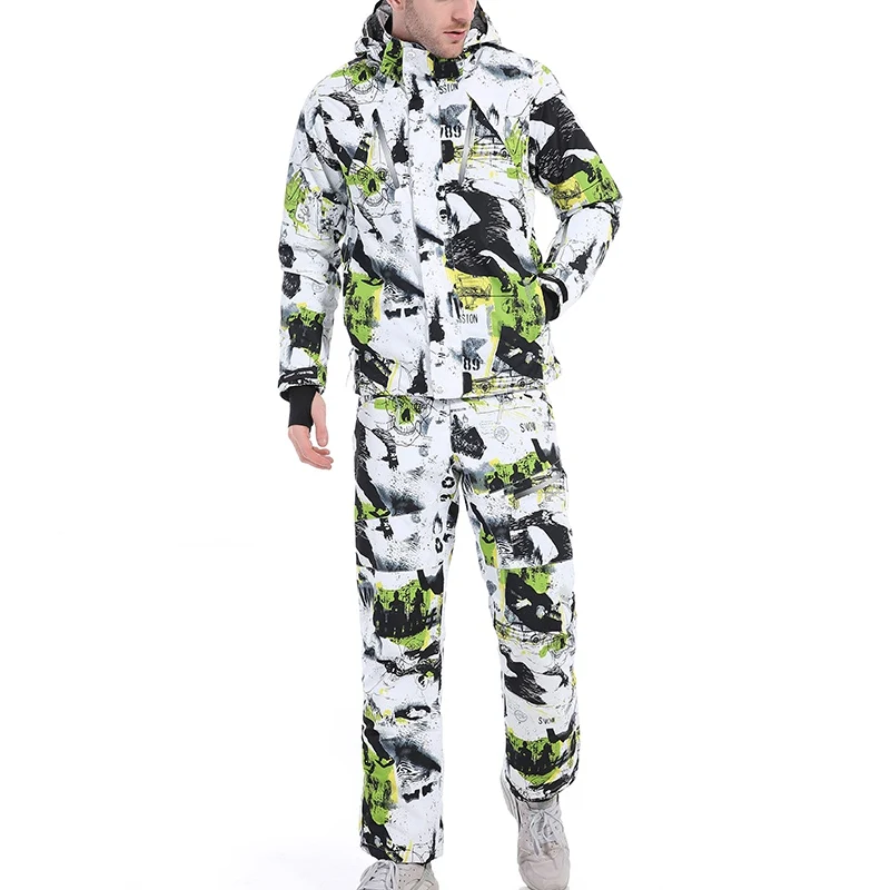 

New Arrival Skiing Jacket Men Outdoor Waterproof Climbing Hiking Snowboarding Clothing Mens Ski Suits Jacket+Pants