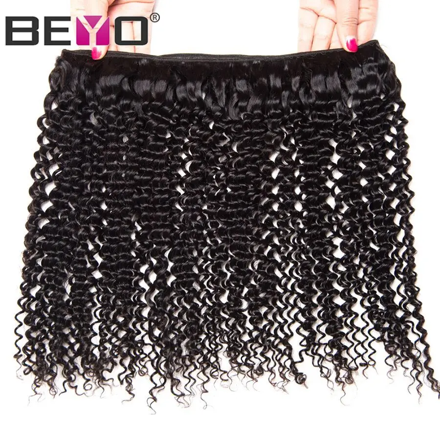 Beyo Kinky Curly Hair Bundles With Closure Brazilian Hair Weave Bundles With Closure Human Hair 3 Bundles With Closure Non Remy (5)
