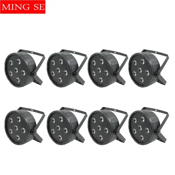 

8pcs/lots 6x12w RGBWA UV 6in1 Led Par Lights With IEC13 Interface UV Par Wall Washer Use For Wedding Party Stage Light