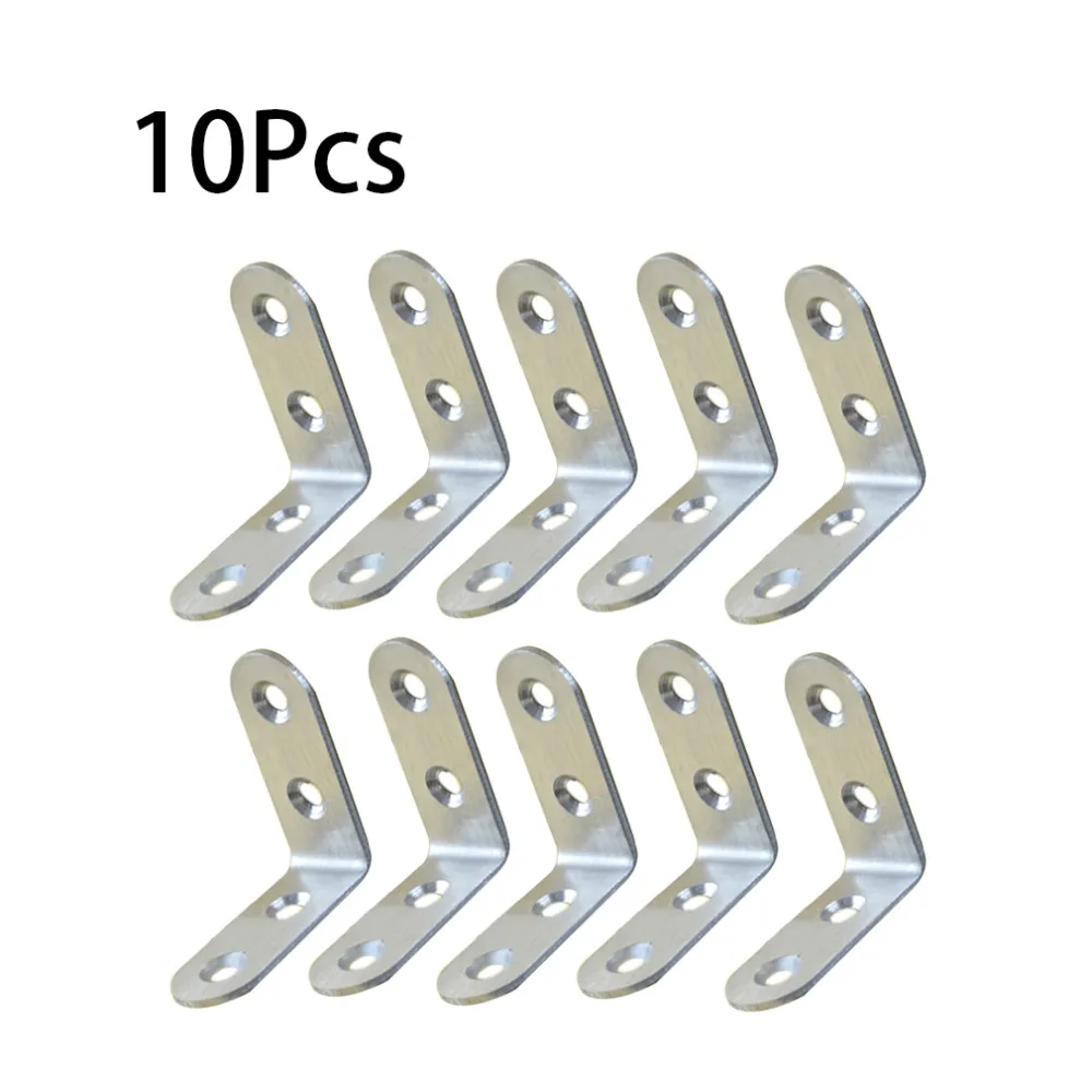 10Pcs 90 Degree Right Angle Corner Brackets 40x40mm Stainless Steel L
