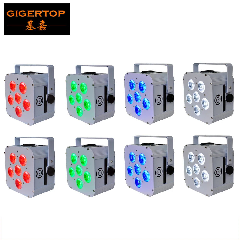 TIPTOP 8XLOT Remote Control Stage Lighting 6x18w Led Par Can Light