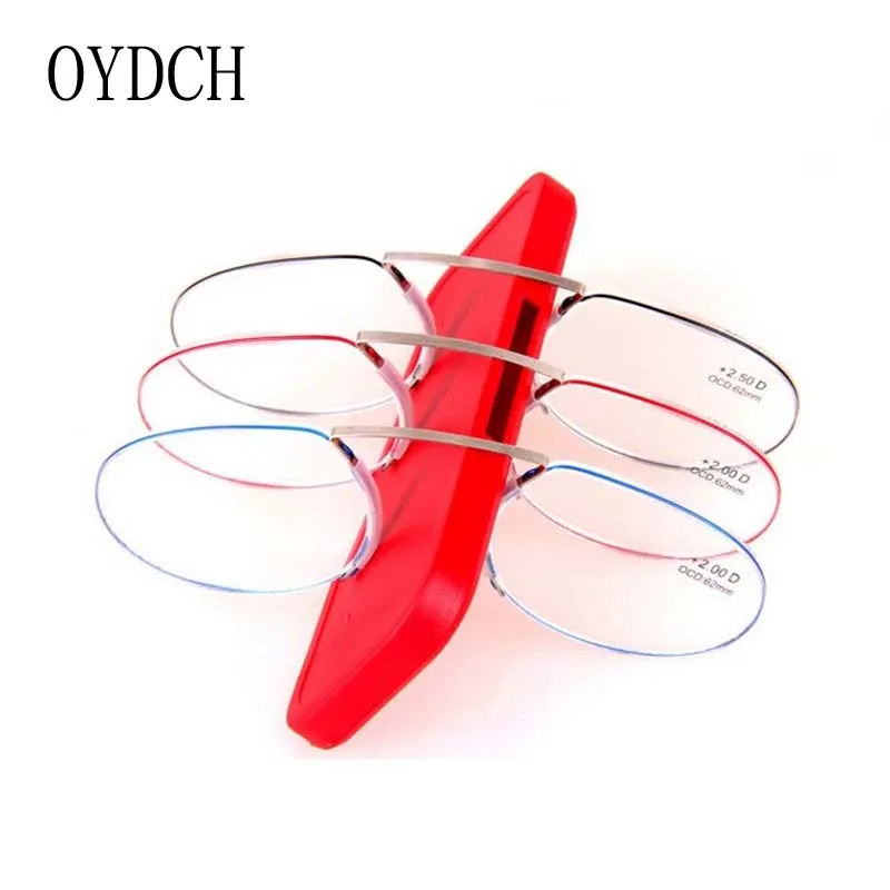 

Legless clip nose reading glasses portable men's and women's universa reading glasses mini wallet glasses