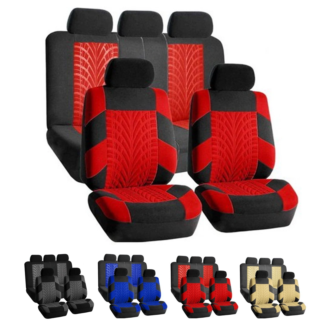 Dewtreetali Full Set Automobiles Seat Covers Universal Car Seat Covers Protector Polyester Four Seasons Interior Accessories
